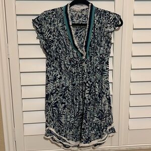 Poupette St Barth Blue and White Patterned dress xs